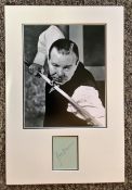 Joe Davis 15x11 approx mounted Snooker signature piece includes signed album page and a fantastic