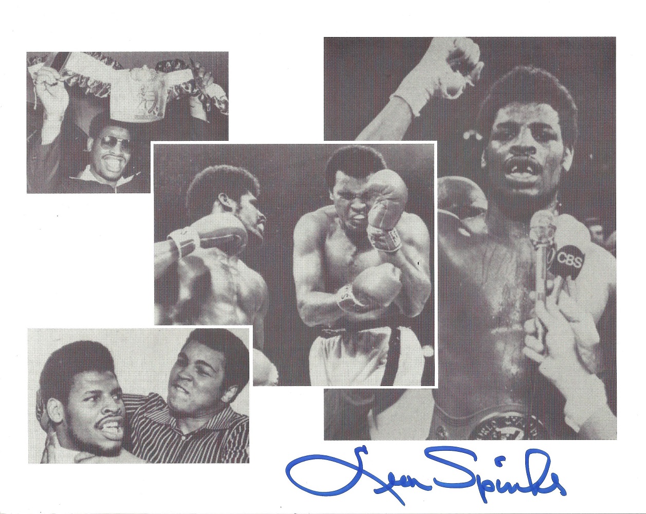 Leon Spinks signed 10 x 8 inch b w montage photo. Good condition Est.