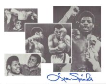 Leon Spinks signed 10 x 8 inch b w montage photo. Good condition Est.