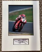 Carl Fogarty 15x11 mounted Superbikes signature piece includes signed album page and a superb colour