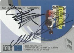 Sebastian Vettel and Mark Webber signed European Grand Prix 2008 Valencia Formula One paddock