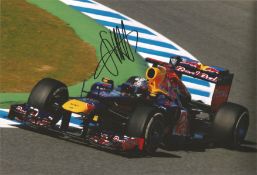 Sebastian Vettel signed 12 x 8 inch colour motor racing photo. Good condition Est.