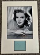 Judy Garland 20x15 approx mounted signature piece includes signed album page and a fantastic black