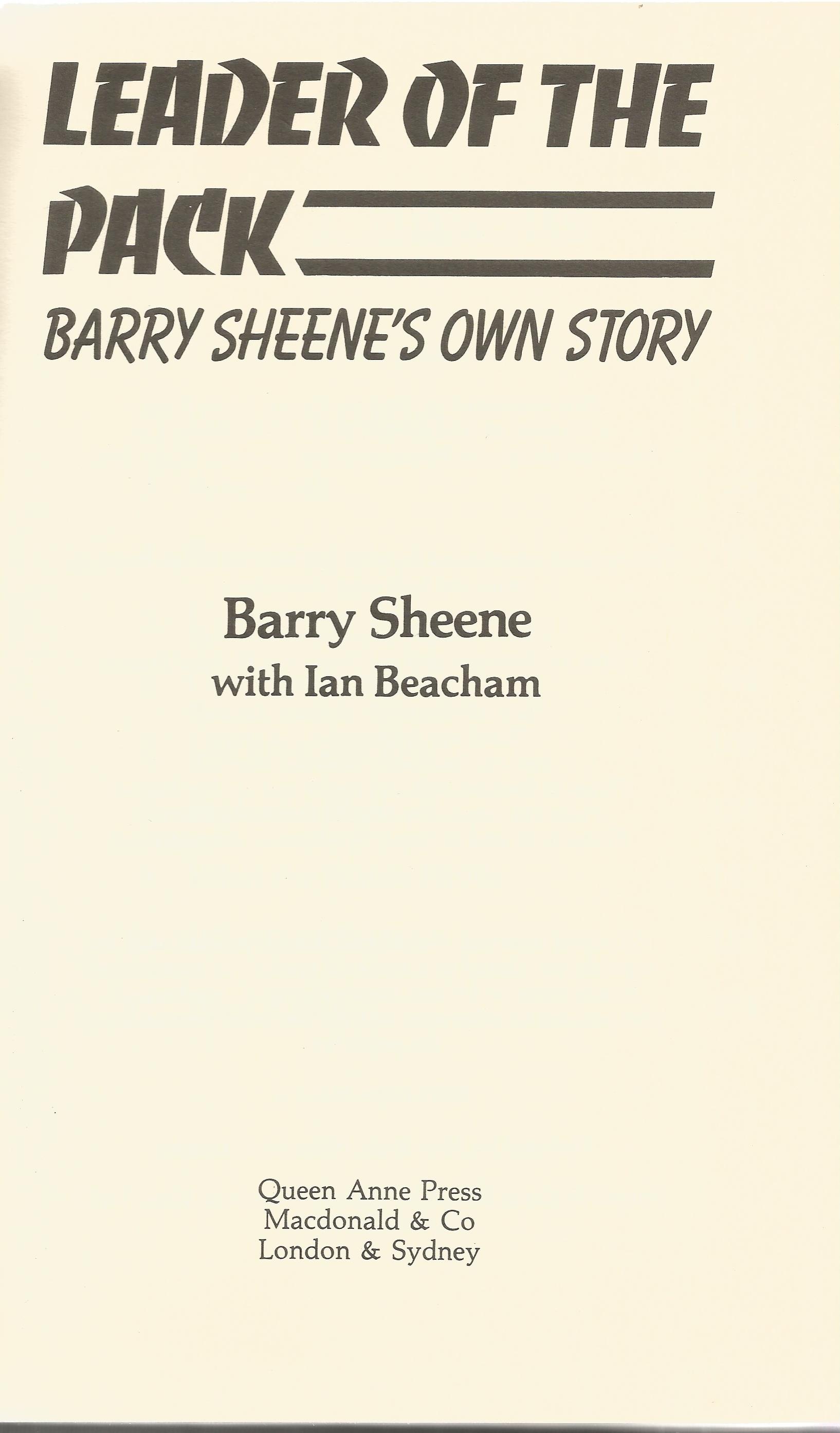 Barry Sheene signed inside hardback book Leader of the Pack, to Jim. Good condition Est. - Image 3 of 4