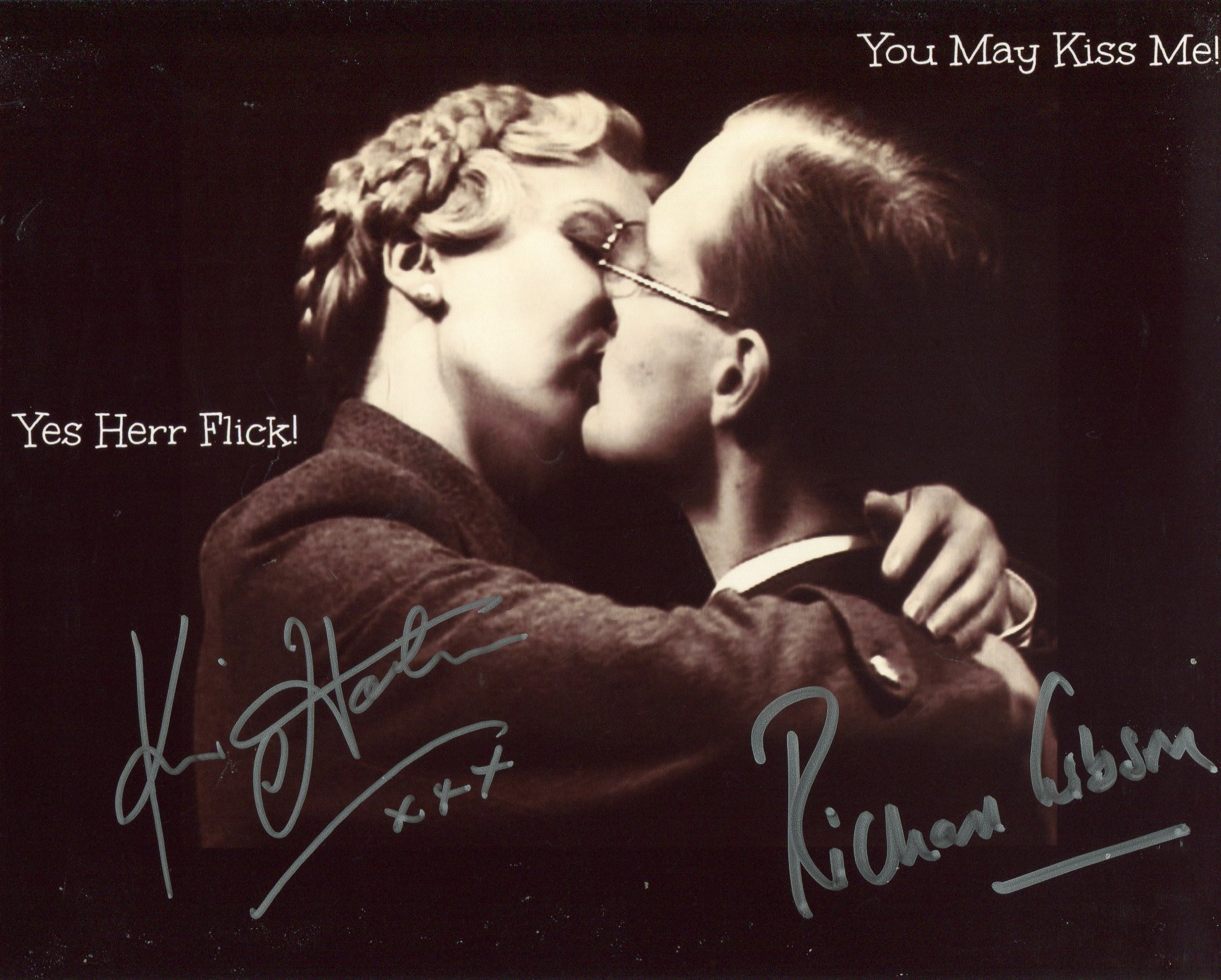 Allo Allo 8x10 photo signed by both Richard Gibson (Herr Flick) and Kim Hartman (Helga) rare. Good