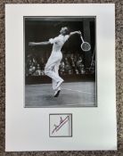 Fred Perry 16x12 approx mounted signature piece includes signed album page and black and white photo