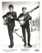 Peter and Gordon signed 10 x 8 inch black and white photo. Good condition Est.