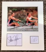 Steve Redgrave and Mathew Pinsent 14x12 approx mounted signature piece includes two signed album