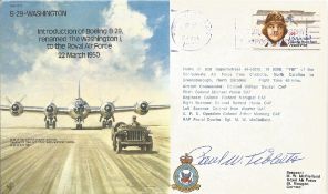 WW2 Atom Bomb Brig Paul Tibbets signed B29 Washington bomber cover. Good condition Est.
