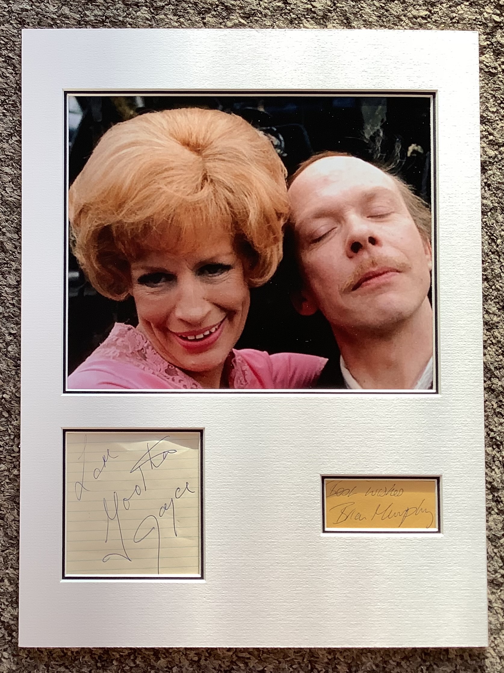 Yootha Joyce and Brian Murphy 15x12 approx George and Mildred mounted signature piece includes two