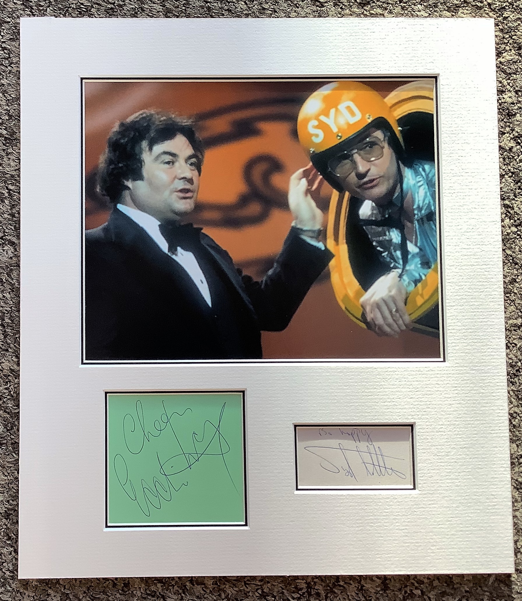 Little and Large 14x12 approx mounted signature piece includes two signed album pages and a superb