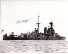 HMS Hood. 8x10 inch photo hand signed by Ted Briggs, who at the time of signing was the last