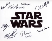Star Wars 8x10 photo signed by Eight actors who appeared in Star Wars movies, these are