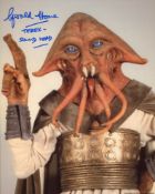 Star Wars 8x10 photo signed by actor Gerald Home as Tessek. Good condition Est.