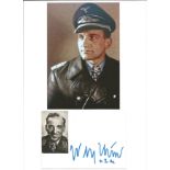 WW2 Luftwaffe ace Hans Ulrich Rudel signed card mounted to 10 x 8 with couple of unsigned photos.