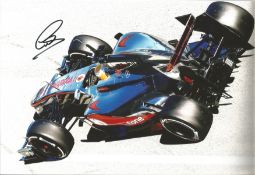 Lewis Hamilton signed 12 x 8 inch colour motor racing photo. Good condition Est.