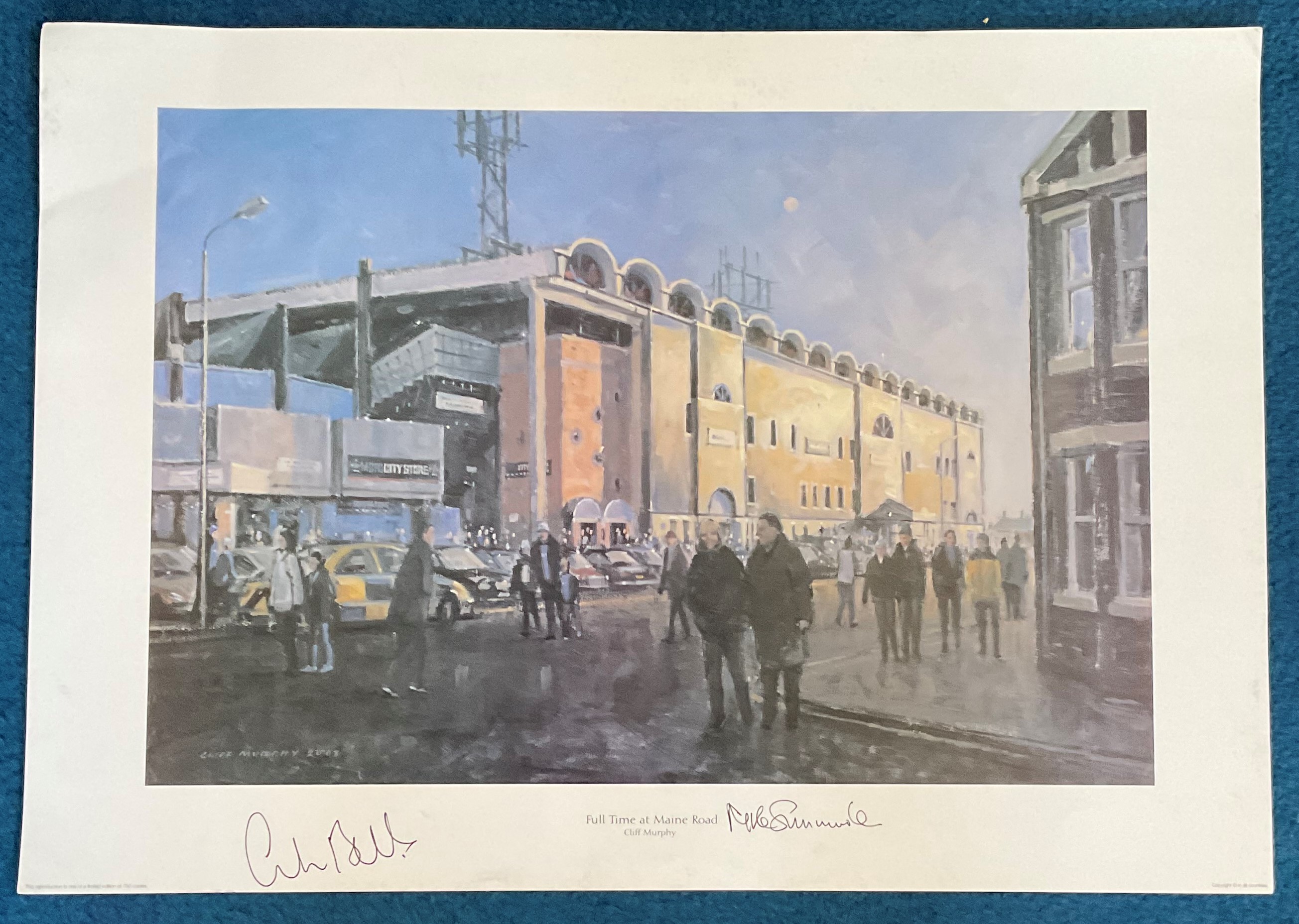 Colin Bell and Mike Summerbee signed 24x17 Full Time at Maine Road limited edition print by the