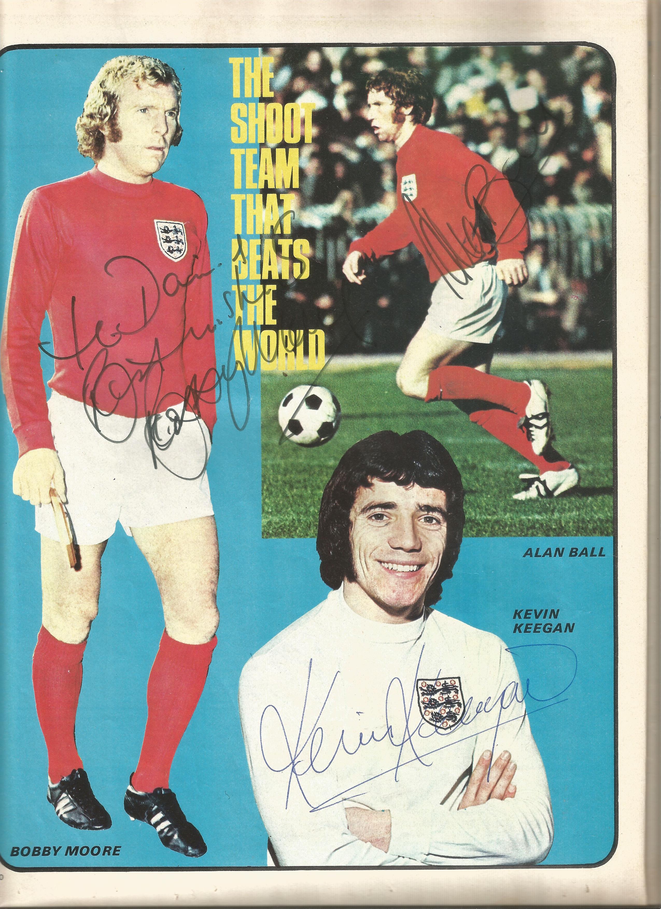 BOBBY MOORE 1941 1993 signed Twice in 1973 Shoot Magazine also signed by Gordon Banks 1937 2019, - Image 2 of 3