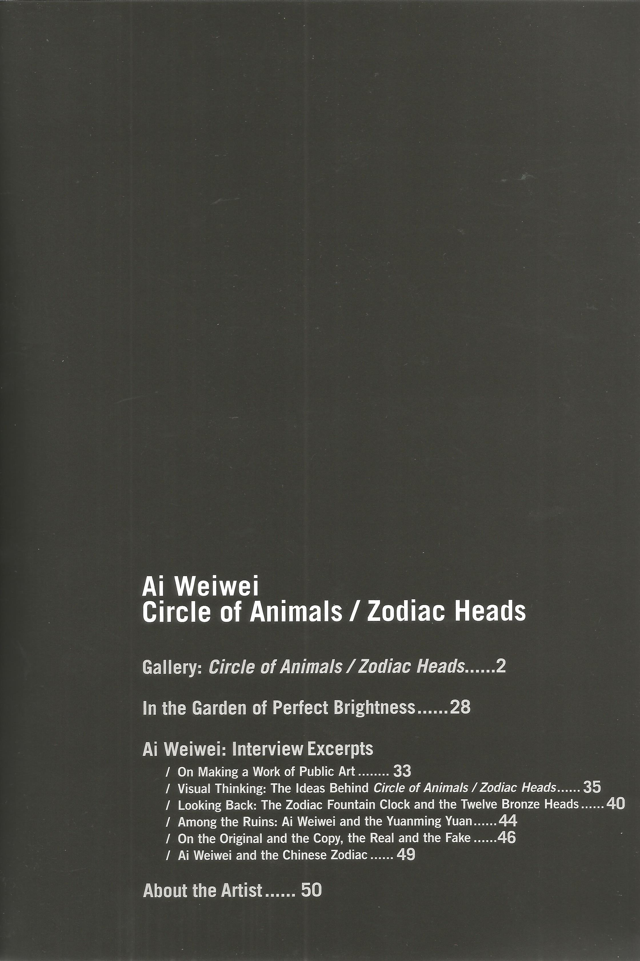 Circle of Animals Zodiac Heads by Ai Weiwei Softback Book 2011 published by A W Asia good - Image 2 of 3