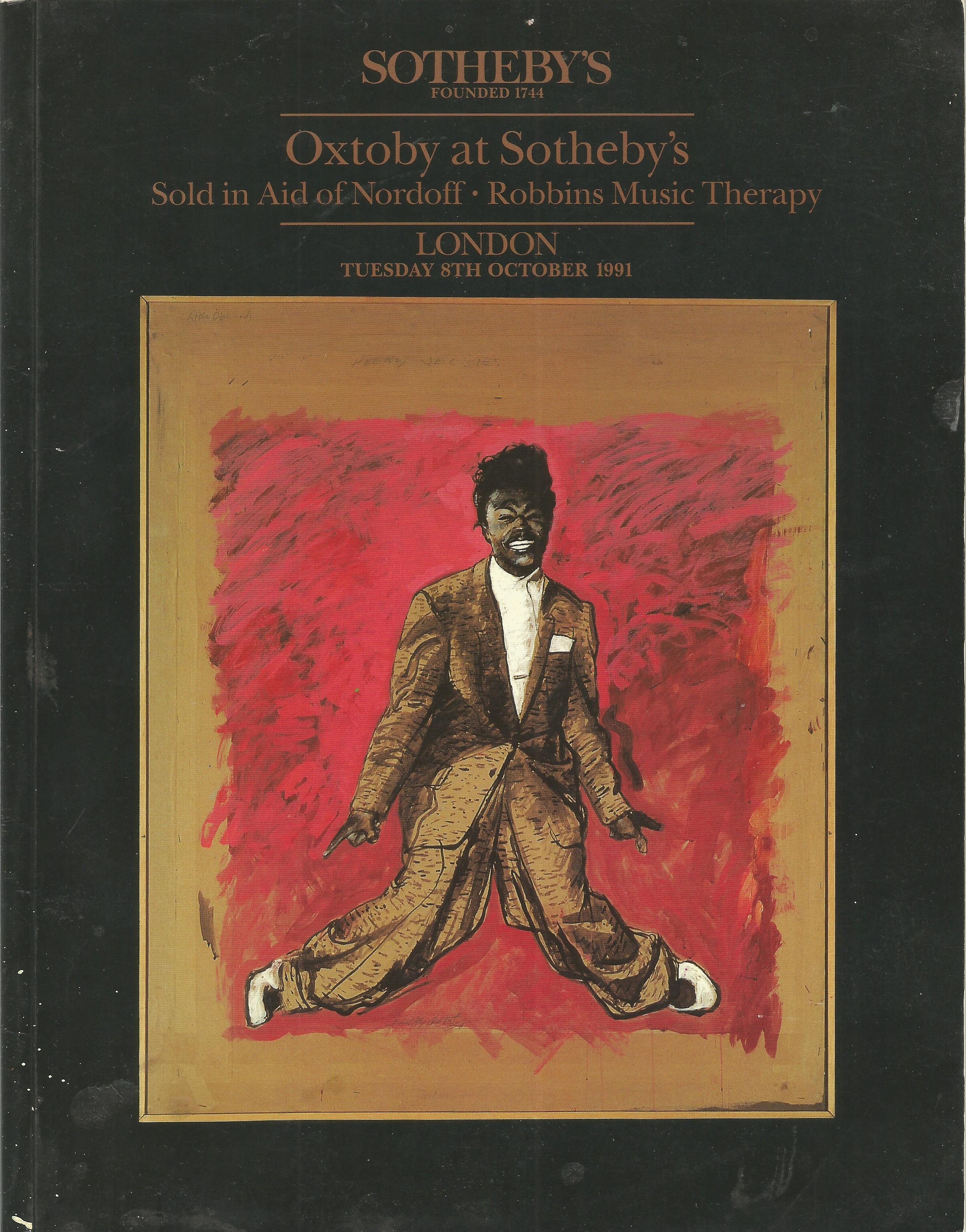 Oxtoby at Sotheby's 100 Indian Ink Paintings of Musicians of the 50s Softback Book 1991 printed by