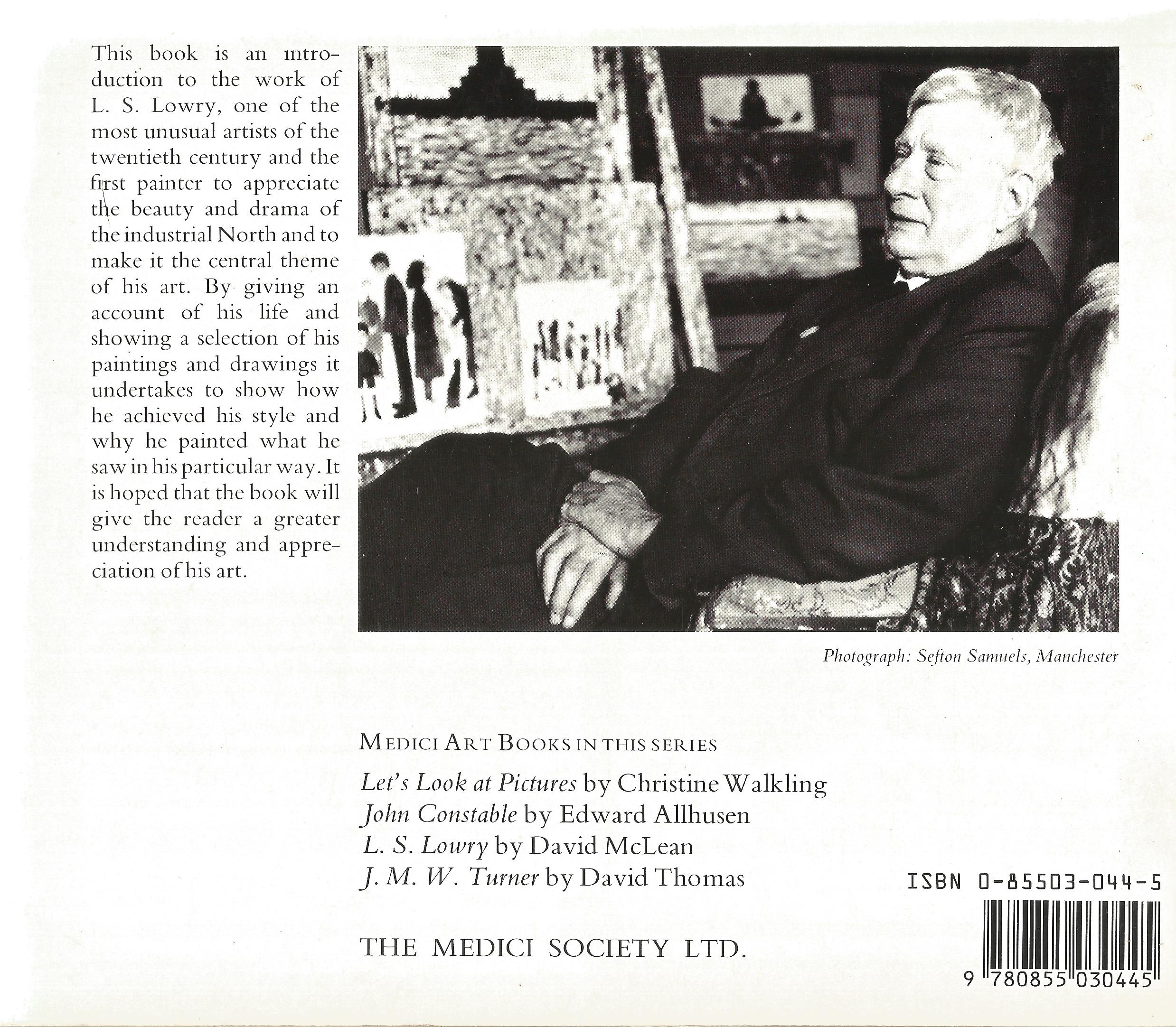 L S Lowry by David McLean Softback Book 1978 published by The Medici Society Ltd some ageing good - Image 2 of 3