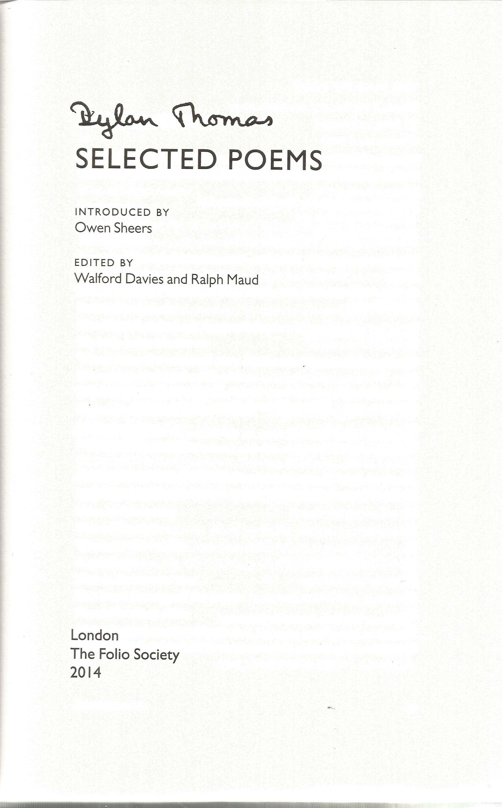 Dylan Thomas Selected Poems edited by Walford Davies and Ralph Maud 2014 Hardback Book with Slipcase - Image 2 of 3