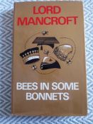 Bees In Some Bonnets hardback book with dust cover by Lord Mancroft 214 pages dedicated and signed