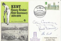 Colin Cowdrey, Derek Underwood and Alan Knott signed Kent C. C. C Club Centenary 1870-1970 FDC PM