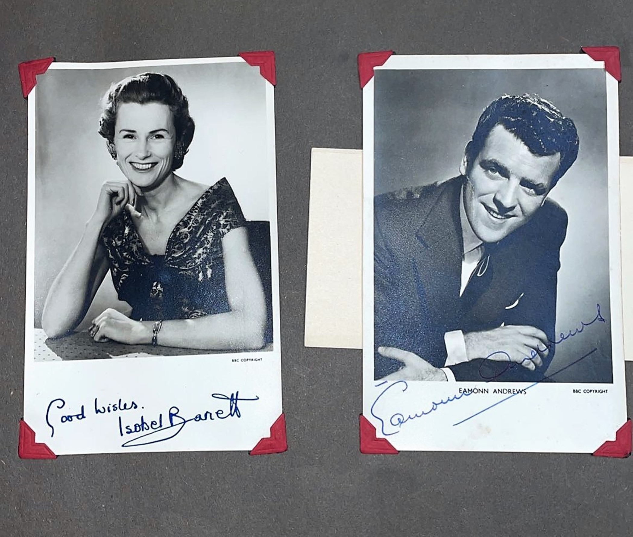 1950s Entertainment collection mounted in photograph album includes legendary names signed photos - Image 3 of 5