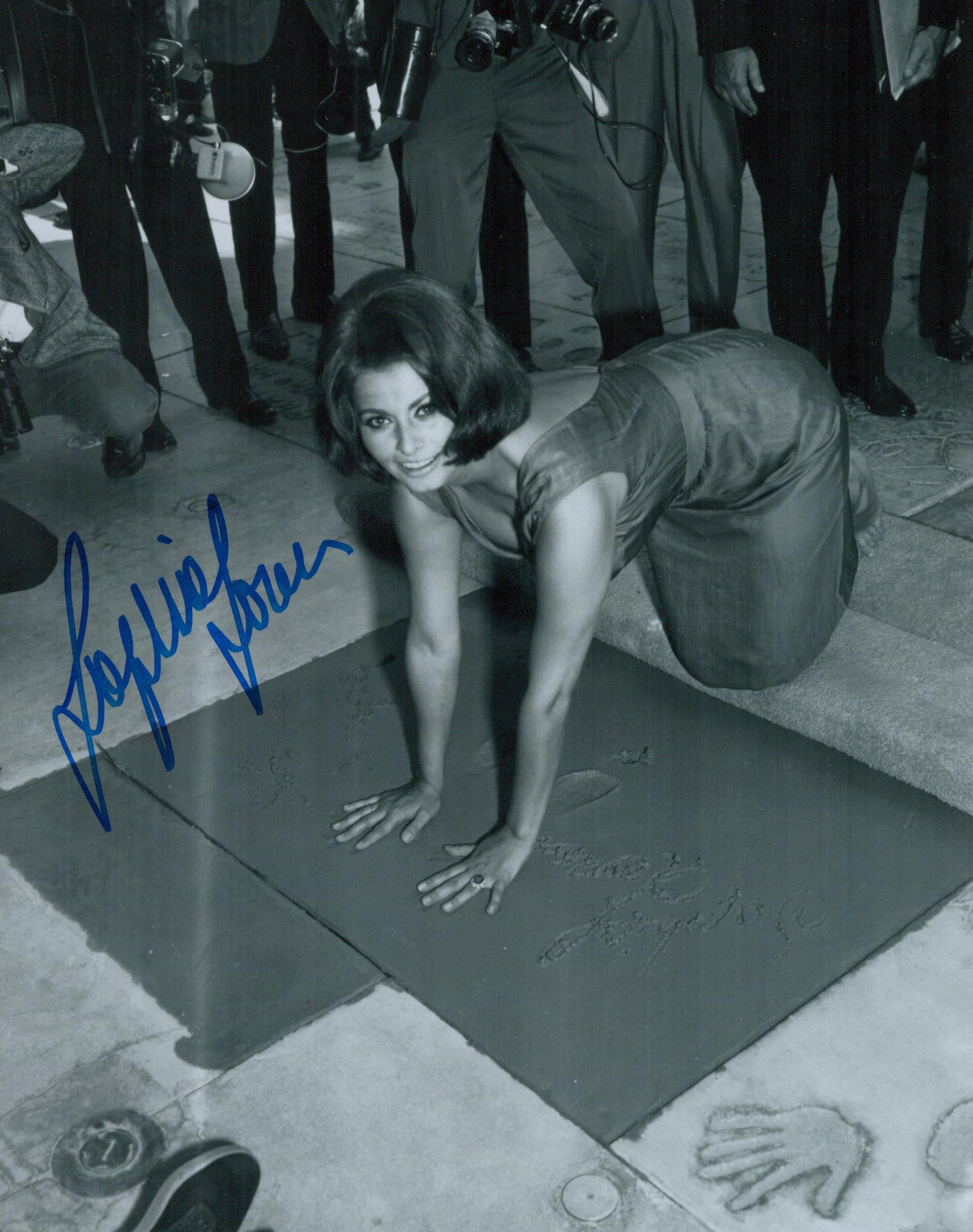 Sophia Loren signed 10x8 inch black and white photo. Sofia Costanza Brigida Villani Scicolone Dame