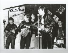 Pete Best signed 10x8 Beatles black and white photo. English musician known as the drummer of the