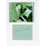 Hoagy Carmichael 12x8 signature piece includes signed album page and a vintage black and white photo