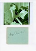 Hoagy Carmichael 12x8 signature piece includes signed album page and a vintage black and white photo