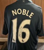 Mark Noble signed West Ham United 2009/10 replica away shirt signature on number. Good condition.