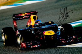 Sebastian Vettel signed 12x8 Red Bull Formula One colour photo. Sebastian Vettel, born 3 July