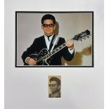 Roy Orbison 1936 1988 Singer 15x16 Mounted Picture Signed By Roy Orbison With Photo. Good condition.