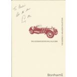 Stirling Moss signed Bonhams Goodwood revival The George E Milligen collection 2004 catalogue.
