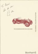 Stirling Moss signed Bonhams Goodwood revival The George E Milligen collection 2004 catalogue.