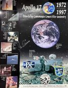 Gene Cernan signed poster Apollo 17 1972 1997 Triton College Commemorates Cernan's Silver