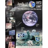 Gene Cernan signed poster Apollo 17 1972 1997 Triton College Commemorates Cernan's Silver