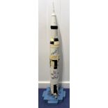 Space Voyagers Saturn 5 rocket model multi signed by Nasa astronauts Charles Drake, Ed Mitchell,