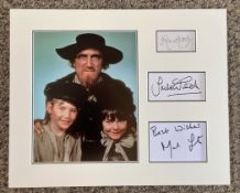 Ron Moody, Jack Wild and Mark Lester 16x12 approx Oliver mounted signature piece includes three