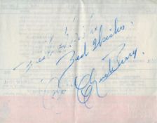 Chuck Berry signed 8x5 signed Strand Palace Hotel London receipt dated December 1972 signature on