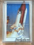 Neil Armstrong signed invitation card from The Thermolite Lift Off Campaign Luncheon Savoy Hotel