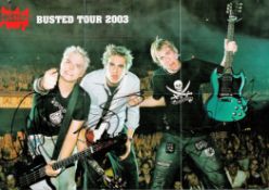 Busted multi signed 14x10 Busted Tour 2003 magazine poster signed by James Bourne, Matt Willis and