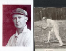 Iconic Cricketer Sir Pelham Francis Warner, MBE hand signed Magazine Page. A Postcard of Warner