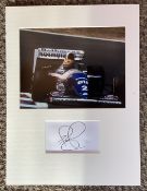 Nigel Mansell 15x11 approx Williams Formula One mounted signature piece includes signed album page