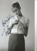 Dame Twiggy Lawson signed 12x8 black and white photo. Dame Lesley Lawson DBE, née Hornby; born 19