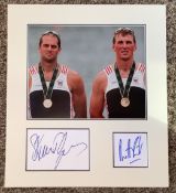 Steve Redgrave and Mathew Pinsent 14x12 approx mounted signature piece includes two signed album