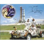 Gene Cernan signed NASA Apollo XVII 10x8 inch colour photo dedicated. Good condition. All autographs